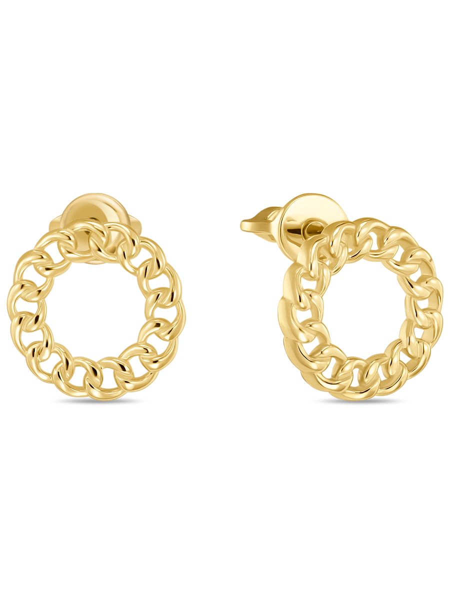 Серьги пусеты из желтого золота MIUZ Diamonds E2028-LEA-0038