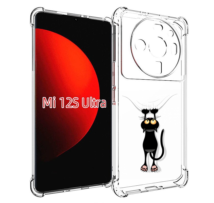 

Чехол MyPads Висячий-кот для Xiaomi 12S Ultra, Прозрачный, Tocco
