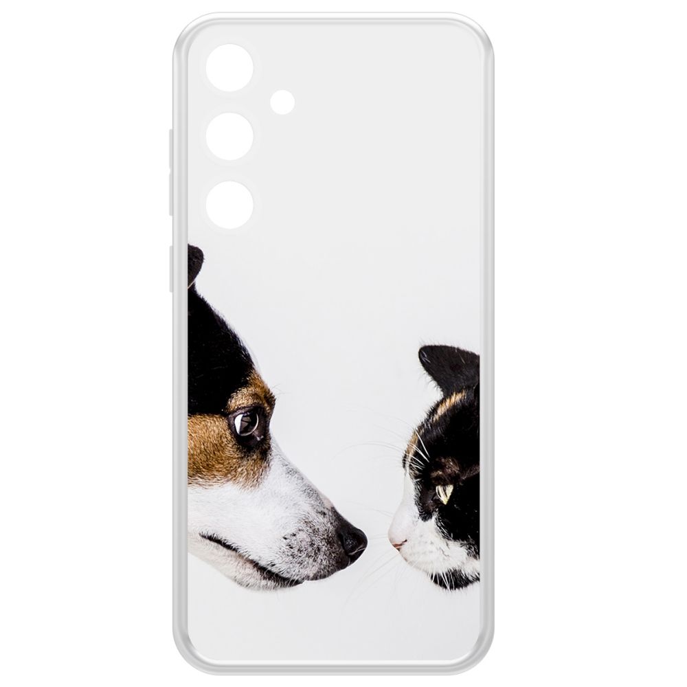 Чехол-накладка Krutoff Clear Case Собаки против кошек для Samsung Galaxy A35 5G (A356)