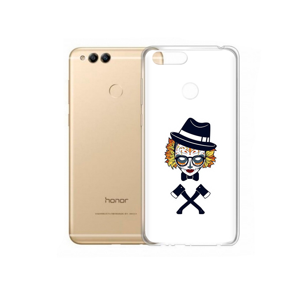 

Чехол MyPads Tocco для Huawei 7X девушка в маске с топорами рисунок (PT94112.65.304), Прозрачный, Tocco
