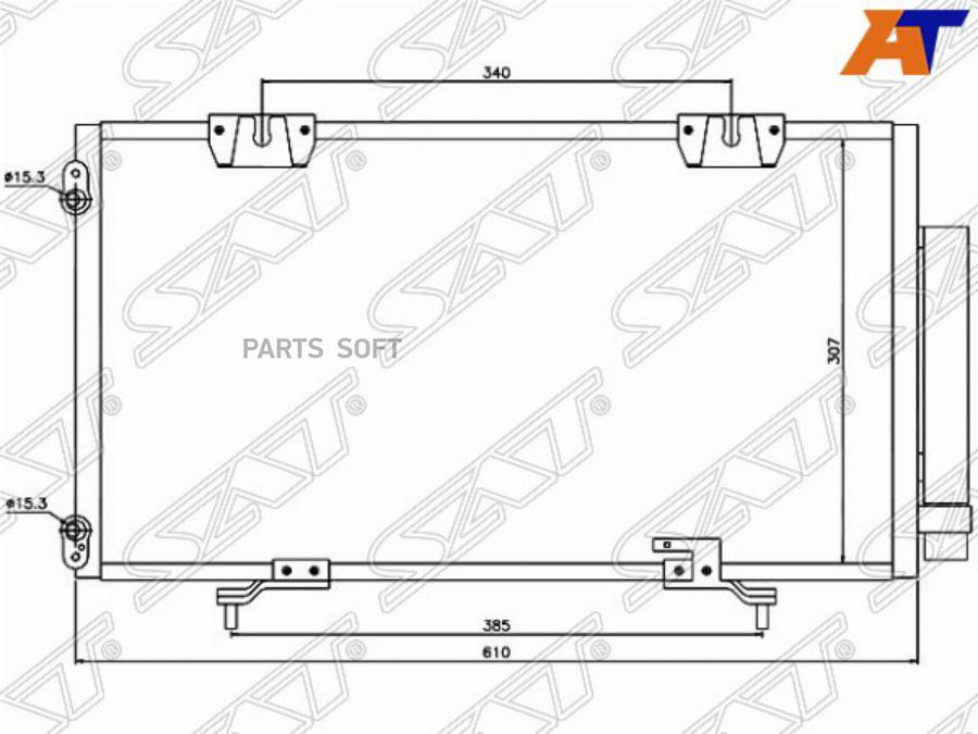 

SAT ST-TY02-394-0 Радиатор кондиционера TOYOTA AVENSIS #T22# 97-02 1шт