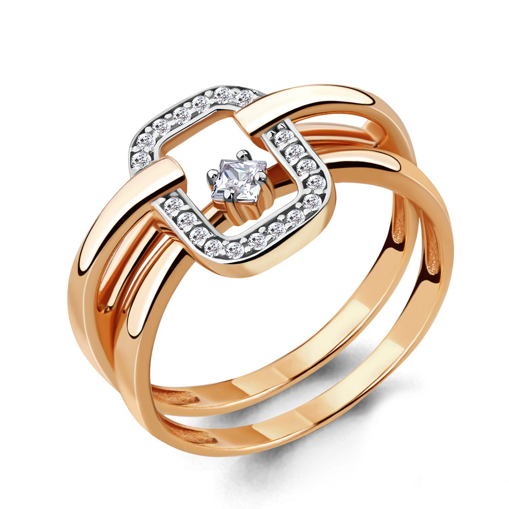 

Комплект колец из серебра с фианитом р. 20 Aquamarine 68323А_925_з, 68323А_925_з