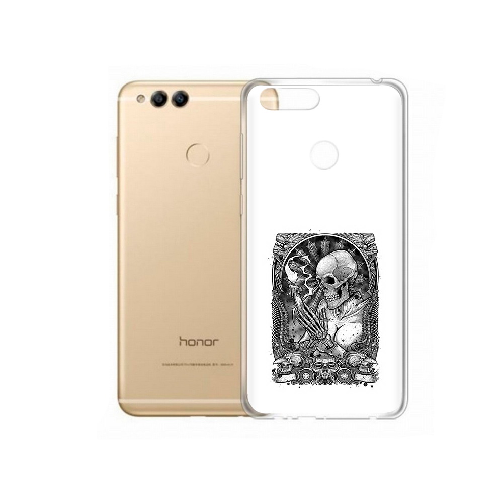 

Чехол MyPads Tocco для Huawei 7X девушка скелет (PT94112.65.316), Прозрачный, Tocco