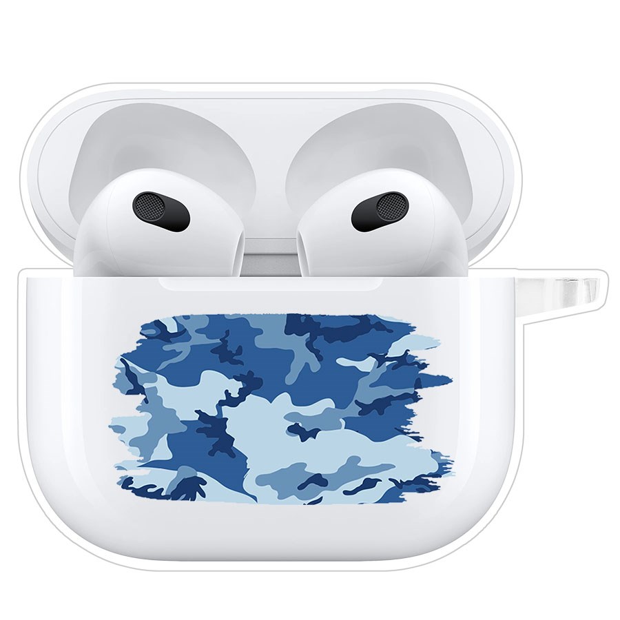 фото Чехол krutoff clear case для airpods 3 камуфляж синий