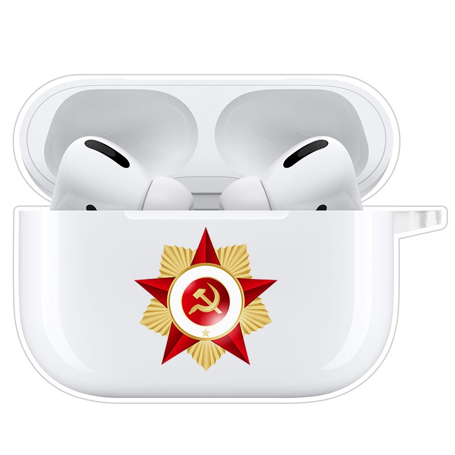 Чехол Krutoff Clear Case для AirPods Pro Красная Звезда