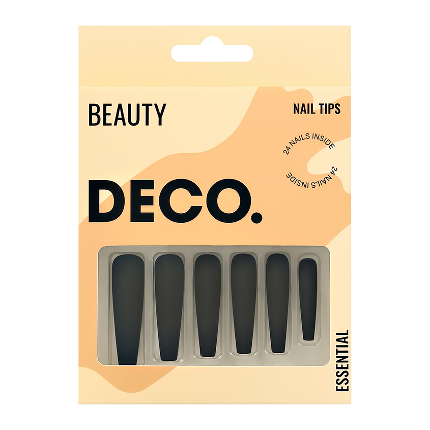 Набор накладных ногтей с клеевыми стикерами DECO BEAUTY essential cruel black стикерная мозаика форменными стикерами жираф