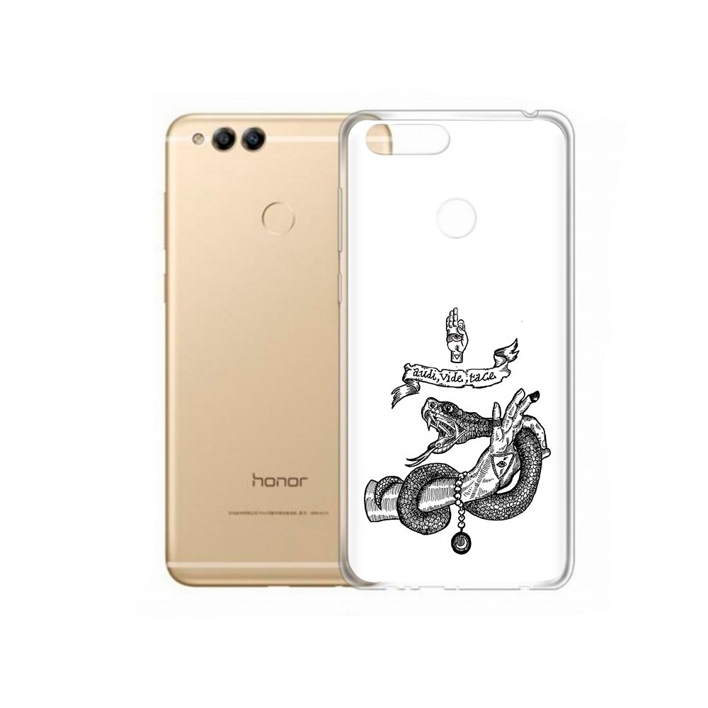 

Чехол MyPads Tocco для Huawei 7X змея на руке рисунок (PT94112.65.366), Прозрачный, Tocco
