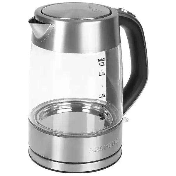Чайник электрический REDMOND RK-G138 1.7 л серебристый, прозрачный чайник redmond skykettle g214s