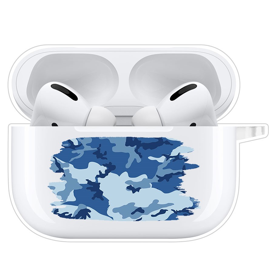 фото Чехол krutoff clear case для airpods pro камуфляж синий