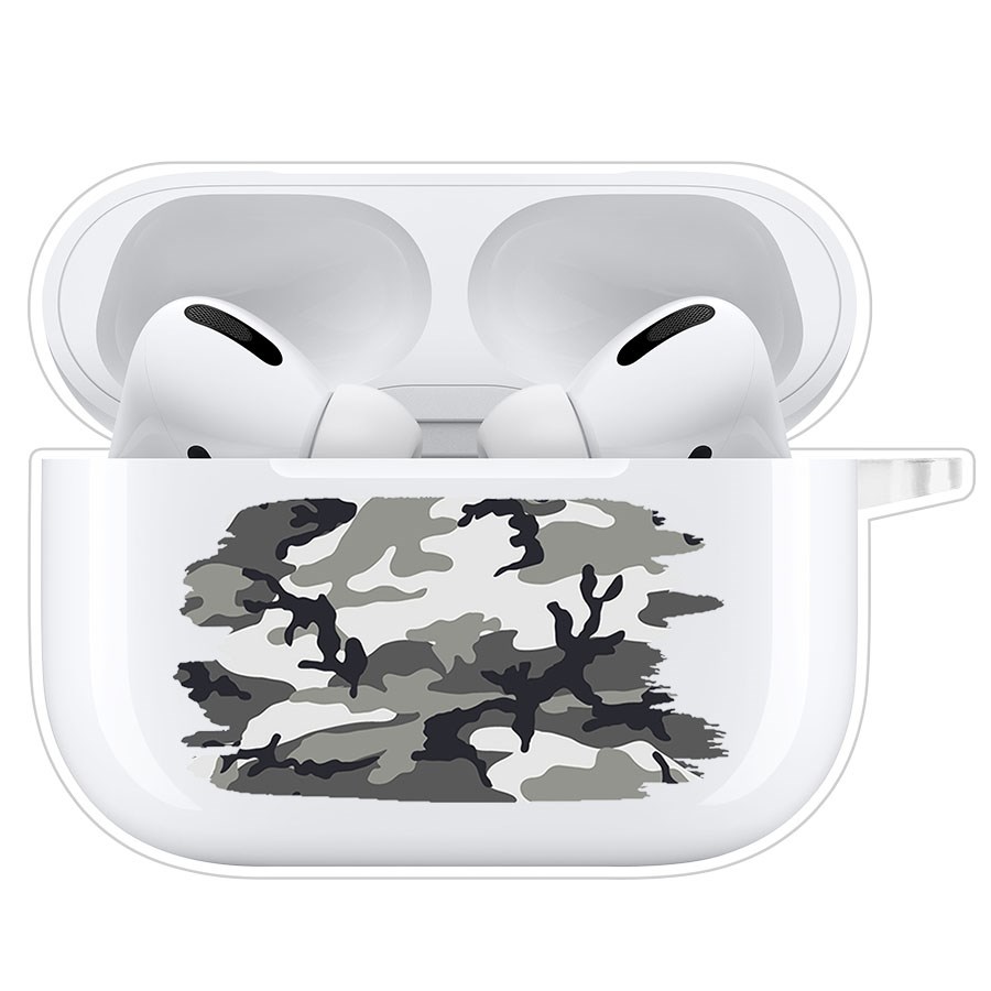 фото Чехол krutoff clear case для airpods pro камуфляж серый