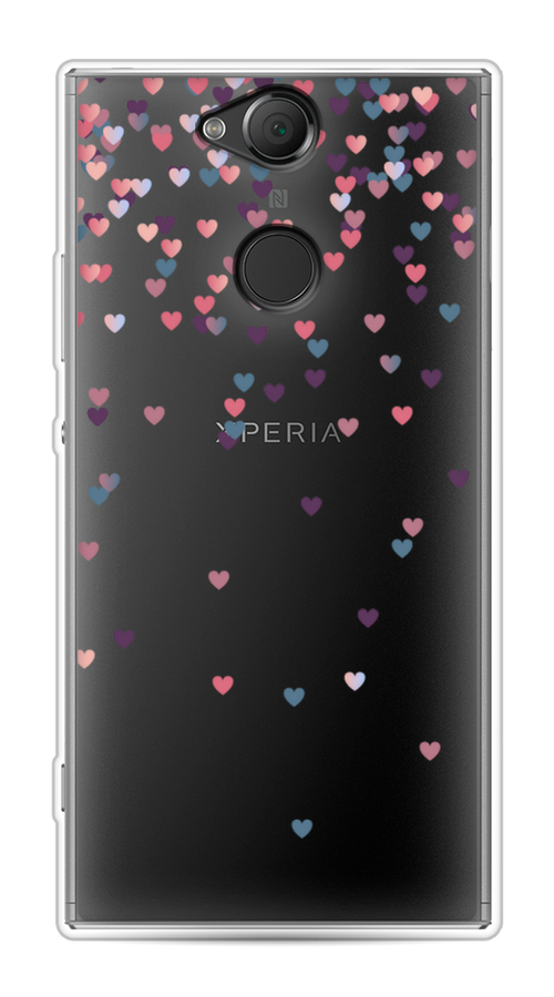 

Чехол на Sony Xperia XA2 "Посыпка сердечки", Розовый;фиолетовый, 53150-3