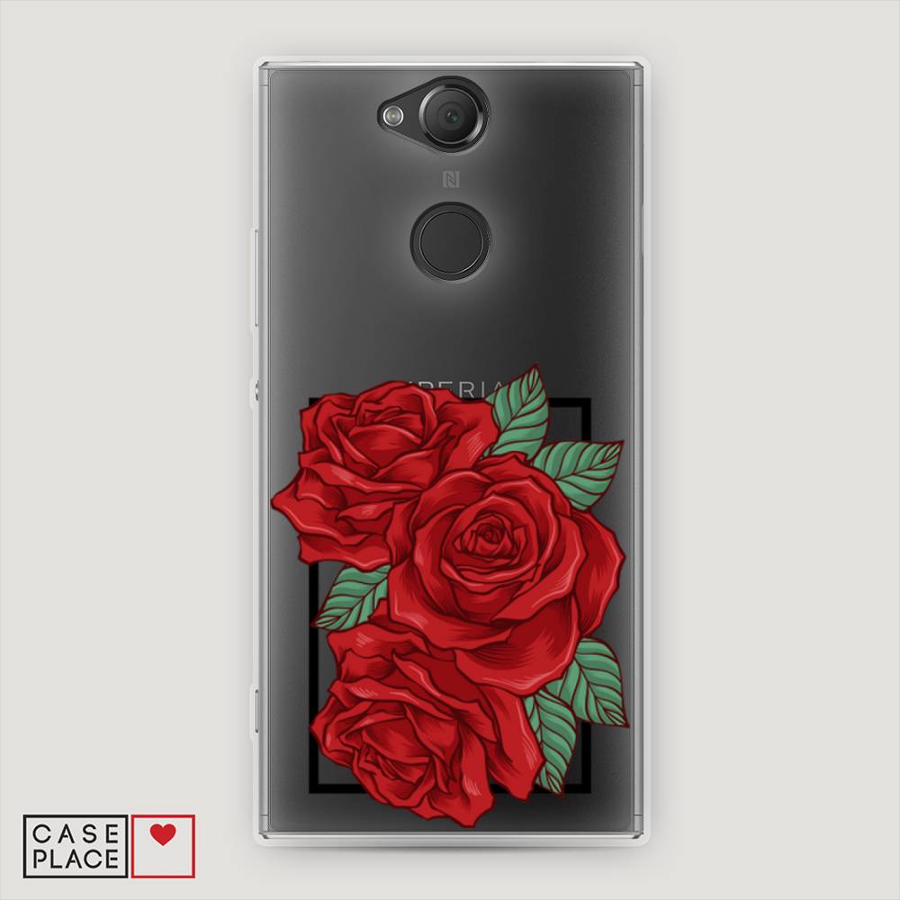 

Чехол на Sony Xperia XA2 "Три алые розы", Красный, 53150-2