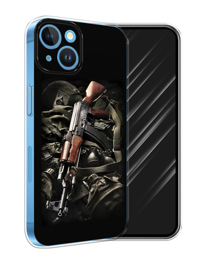 

Чехол Awog на Apple iPhone 15 "Автомат", Черный;коричневый;серый, 15550-1
