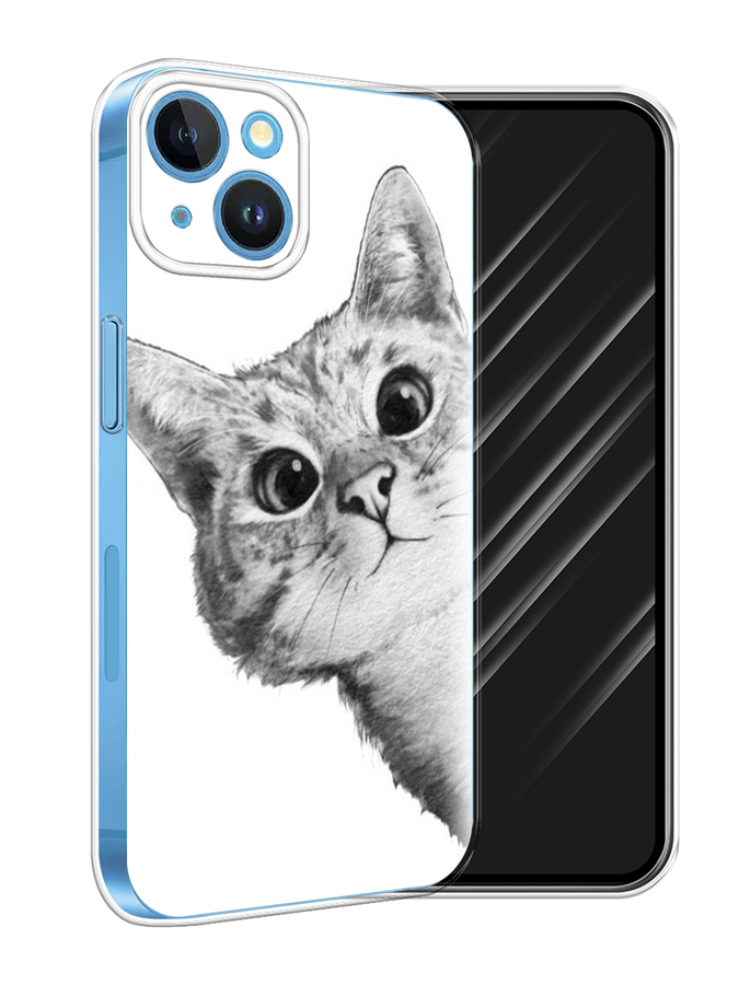 

Чехол Awog на Apple iPhone 15 "Кот рисунок черно-белый", Черный, 15550-1