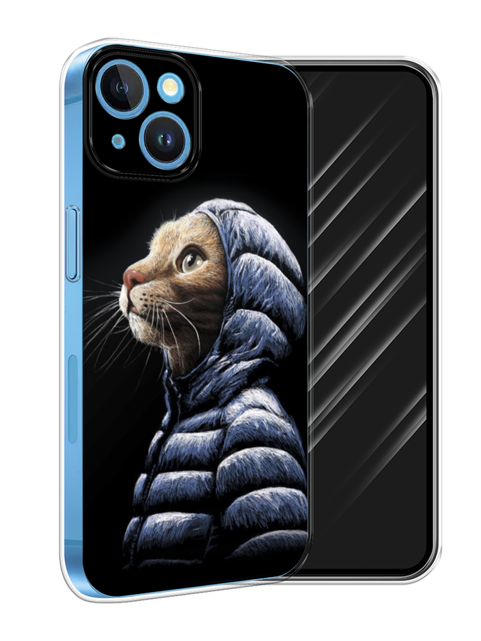 

Чехол Awog на Apple iPhone 15 "Кот в капюшоне", Черный;бежевый;синий, 15550-1