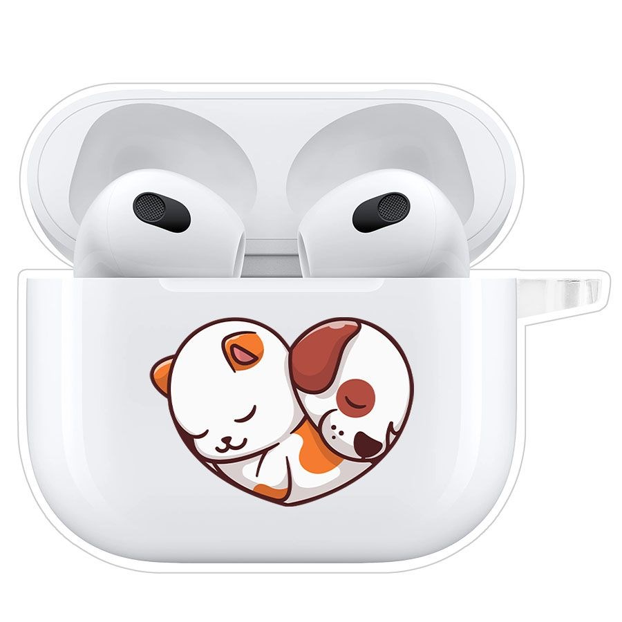 фото Чехол krutoff clear case для airpods 3 котёнок и щенок