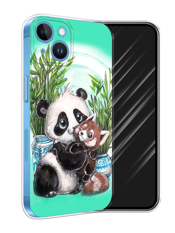 

Чехол Awog на Apple iPhone 15 "Друзья зверята", Бирюзовый;белый;черный, 15550-1