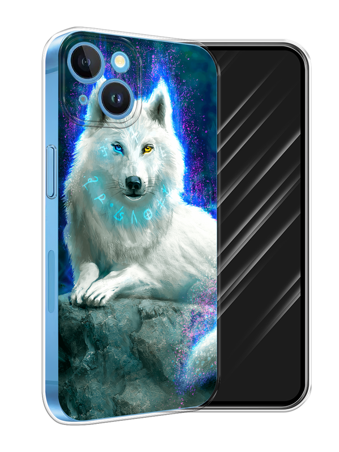 

Чехол Awog на Apple iPhone 15 "Белоснежный волк", Белый;зеленый;фиолетовый, 15550-1