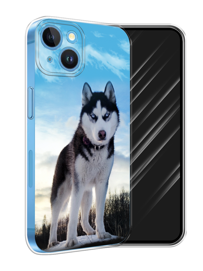 

Чехол Awog на Apple iPhone 15 "Хаски 3", Белый;черный;голубой, 15550-1