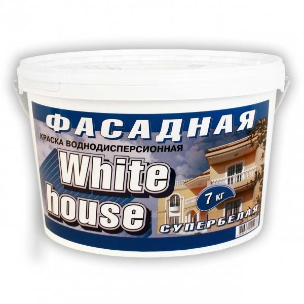 фото Краска вд white house фасадная супербелая 7 кг