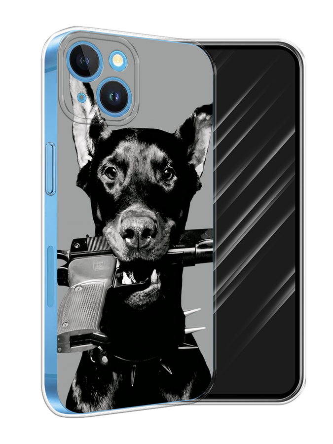 

Чехол Awog на Apple iPhone 15 "Доберман", Серый, 15550-1