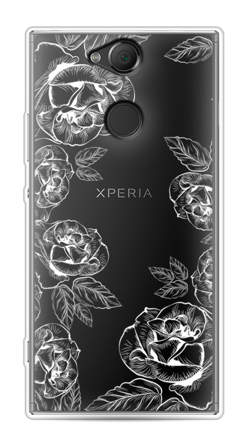 

Чехол на Sony Xperia XA2 "Розы графика", Черный;серый, 53150-2