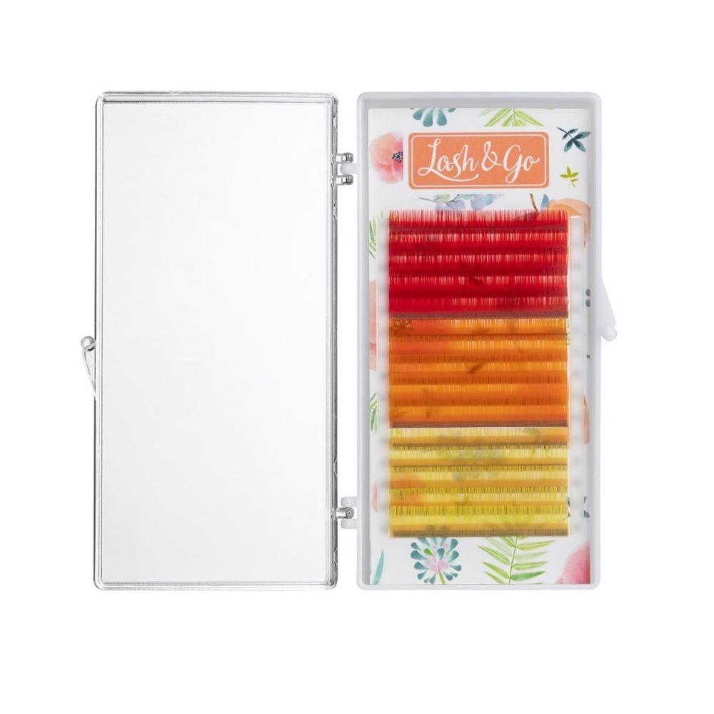

Цветные ресницы Lash&Go микс 0,10 C 8-12 mm Grapefruit 15 линий, Разноцветный