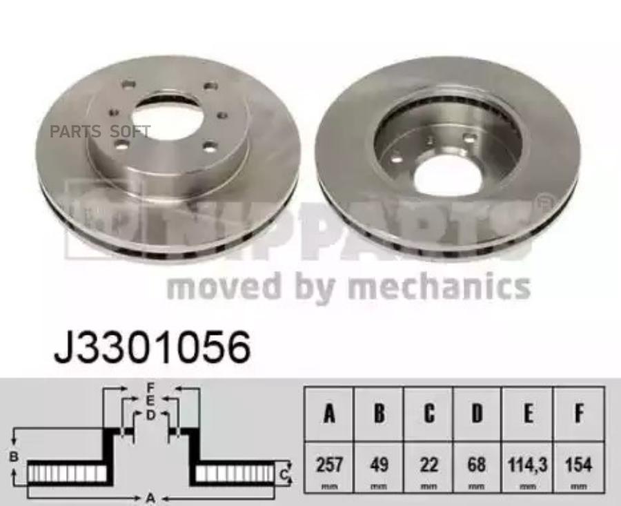 

Тормозной диск NIPPARTS комплект 1 шт. J3301056
