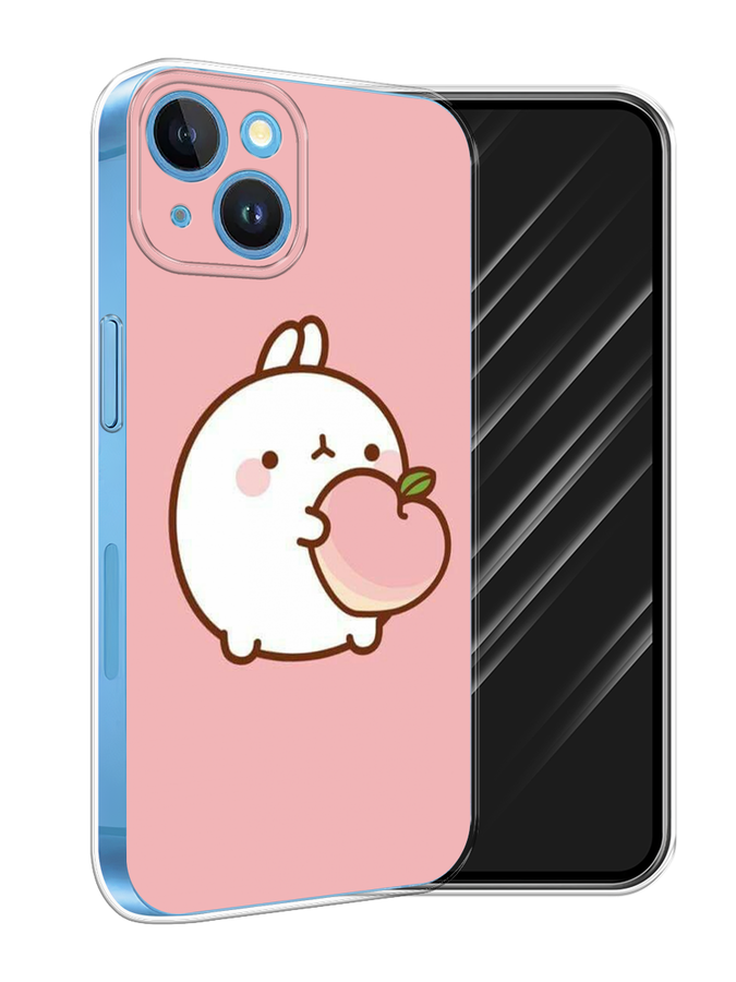

Чехол Awog на Apple iPhone 15 "Кролик с персиком", Розовый;бежевый, 15550-1