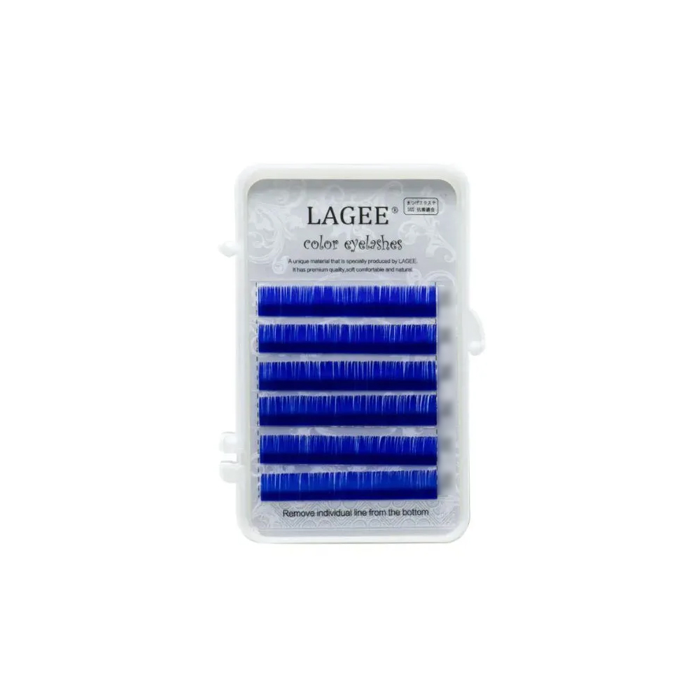 Ресницы цветные Nagaraku MINI, голубые C, 0.10, 10 mm