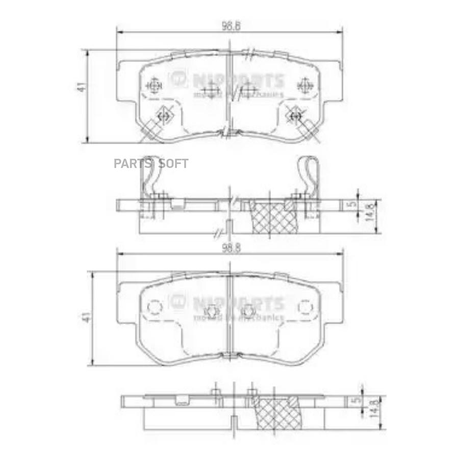 Тормозные колодки NIPPARTS J3610509