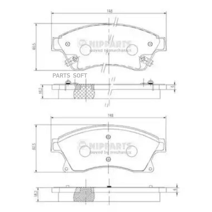 

Тормозные колодки NIPPARTS N3600914