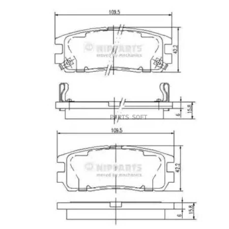 Тормозные колодки NIPPARTS J3619001