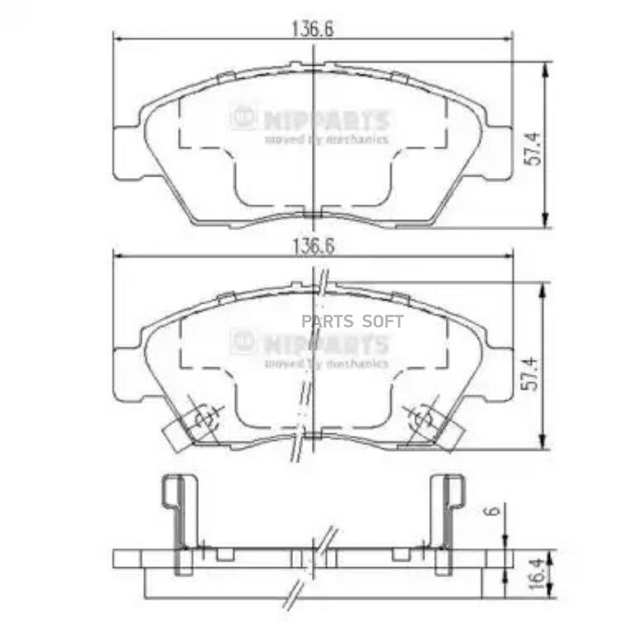 Тормозные колодки NIPPARTS J3604033