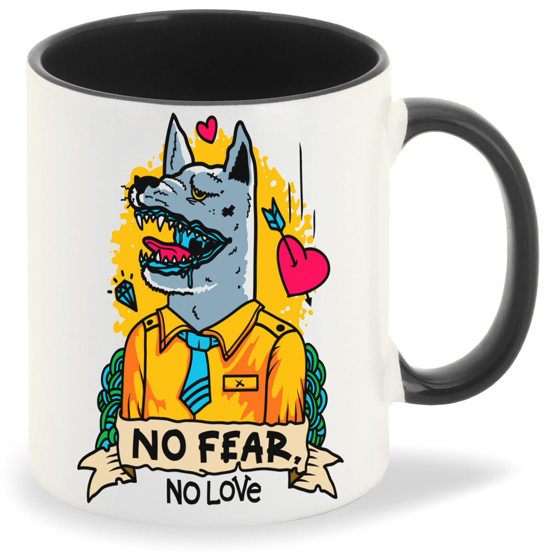 

Кружка CoolPodarok Прикол Волк no fear, Прикол Волк no fear