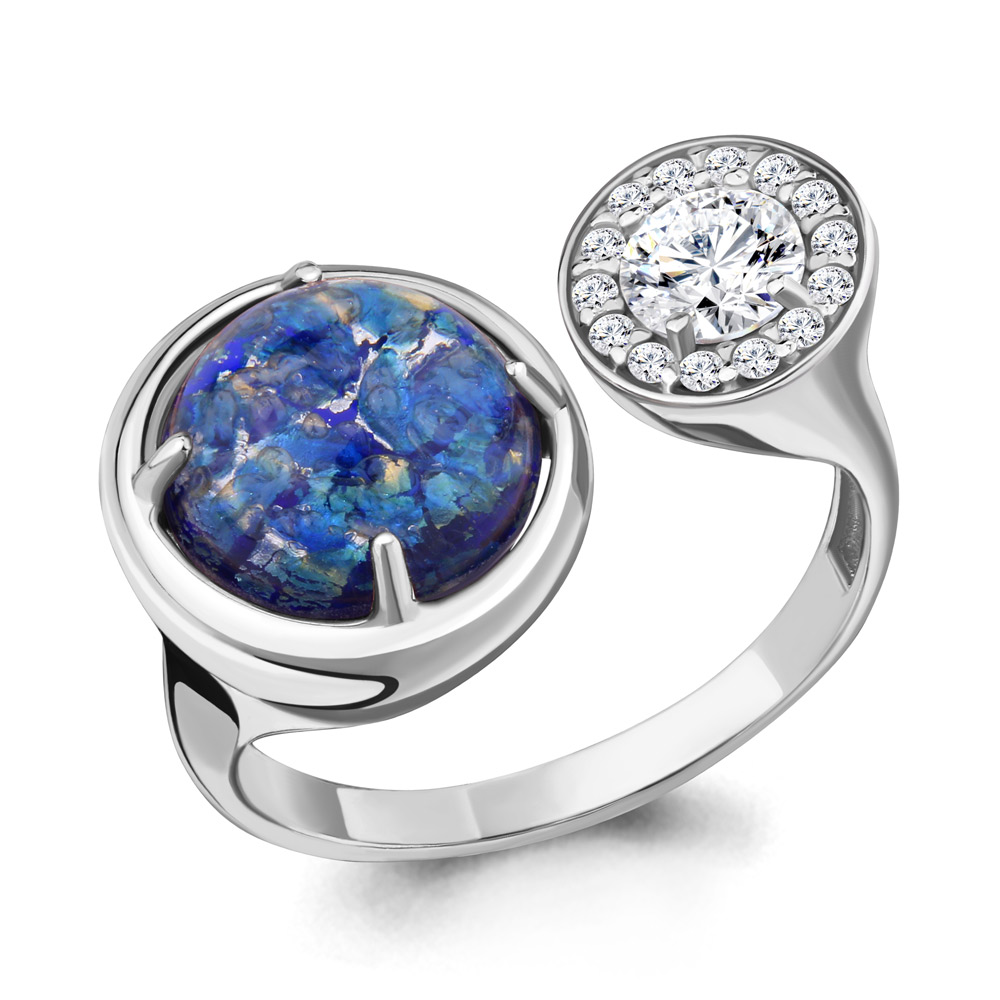 

Кольцо из серебра с фианитом р. 18,5 Aquamarine 68399АБ_925_р, 68399АБ_925_р