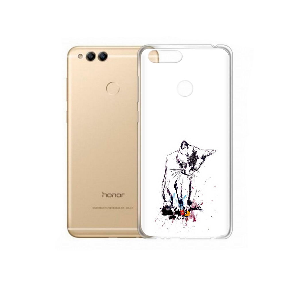 

Чехол MyPads Tocco для Huawei 7X кот и микки (PT94112.65.399), Прозрачный, Tocco