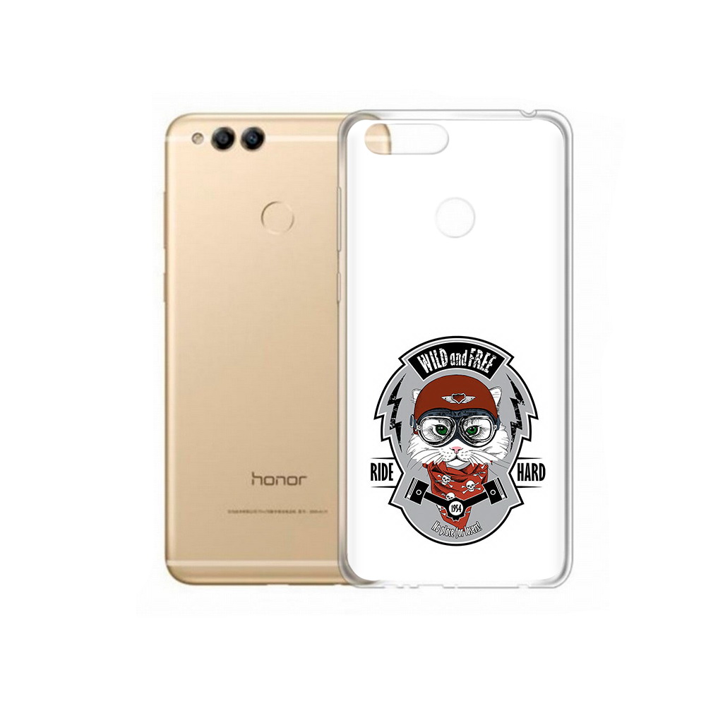 Чехол MyPads Tocco для Huawei 7X кошка в шлеме (PT94112.65.404)