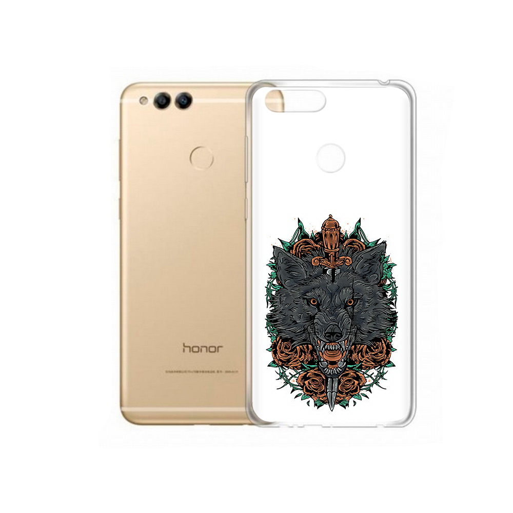 

Чехол MyPads Tocco для Huawei 7X красивый злой волк (PT94112.65.409), Прозрачный, Tocco