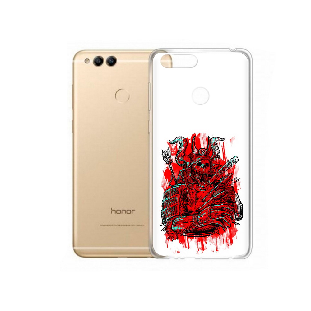 

Чехол MyPads Tocco для Huawei 7X красный скелет воин (PT94112.65.413), Прозрачный, Tocco