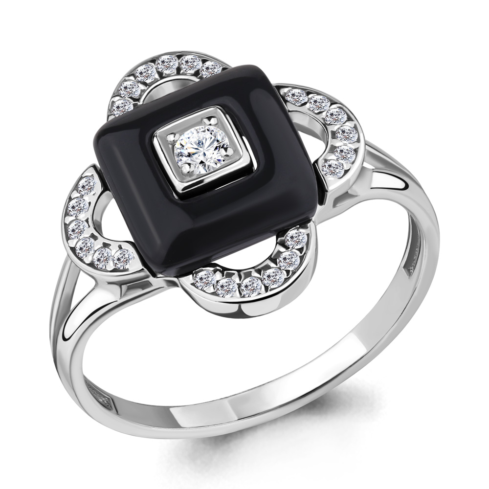 

Кольцо из серебра с керамикой р. 18,5 Aquamarine 68403А_925_р, 68403А_925_р
