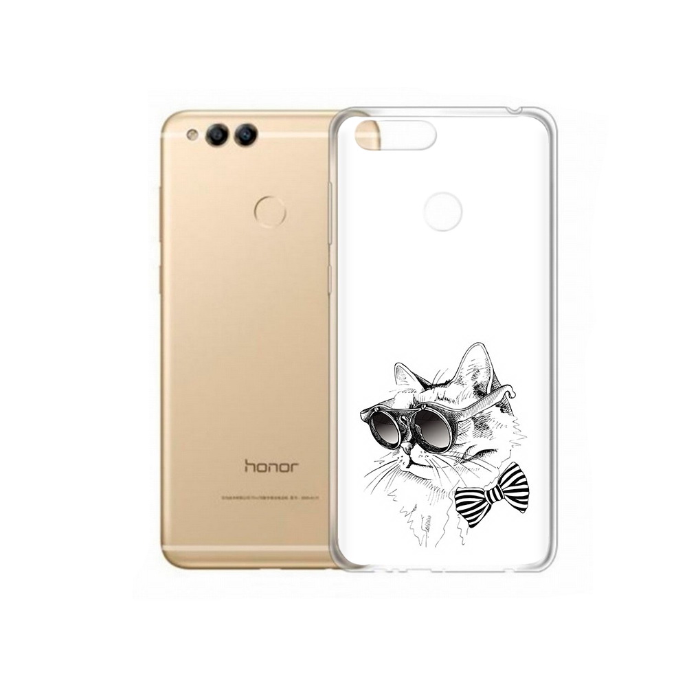 

Чехол MyPads Tocco для Huawei 7X крутая кошка в очках (PT94112.65.421), Прозрачный, Tocco