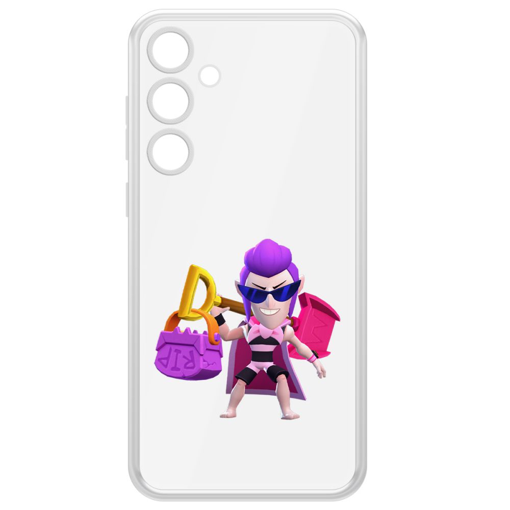 

Чехол-накладка Clear Case Brawl Stars-Пляжный Мортис для Samsung Galaxy A55 5G (A556), Прозрачный