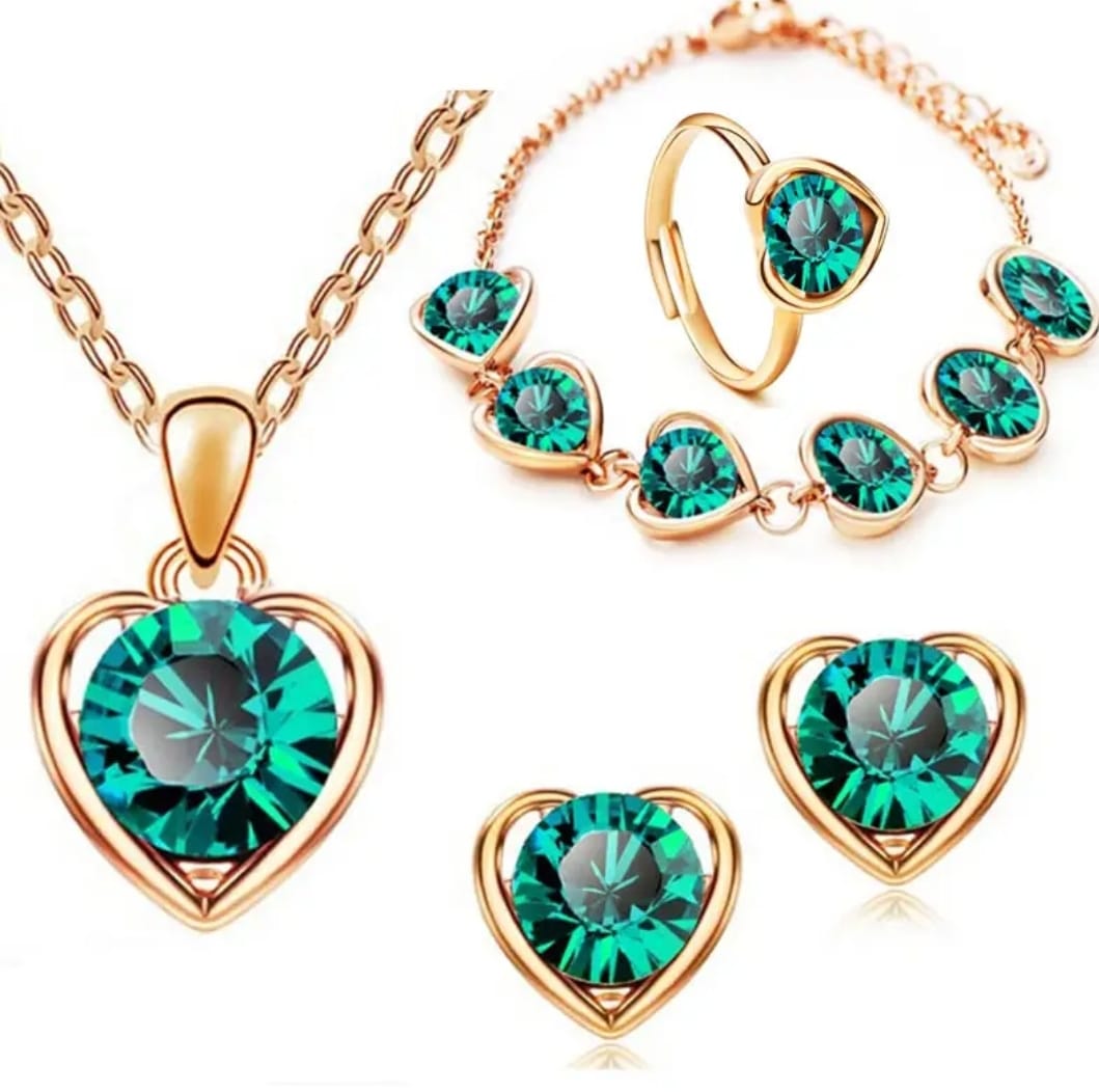 

Колье+серьги+браслет+кольцо из бижутерного сплава NoBrand MRKT5515887580, стекло, MRKT5515887580