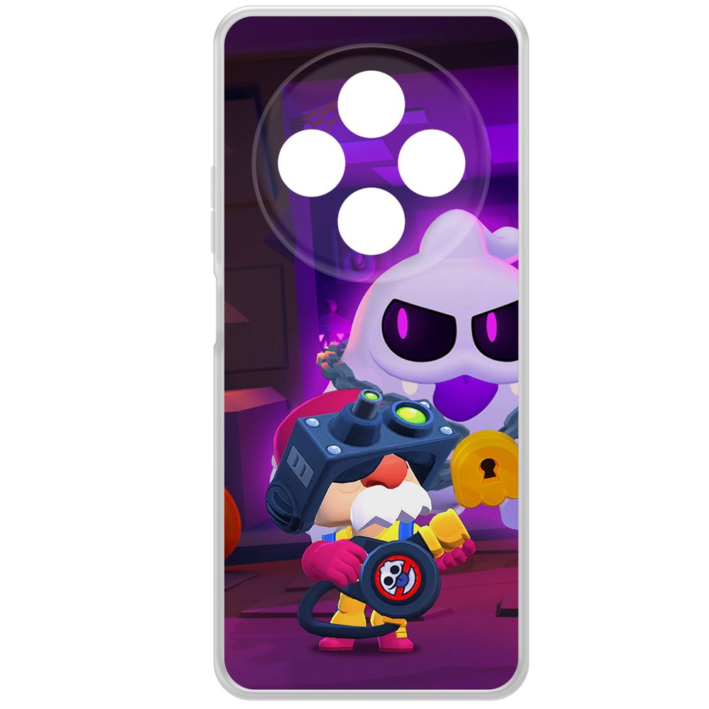 

Чехол-накладка Clear Case Brawl Stars-Охотник за Скуиками Гэйл для Xiaomi Redmi 14C, Прозрачный