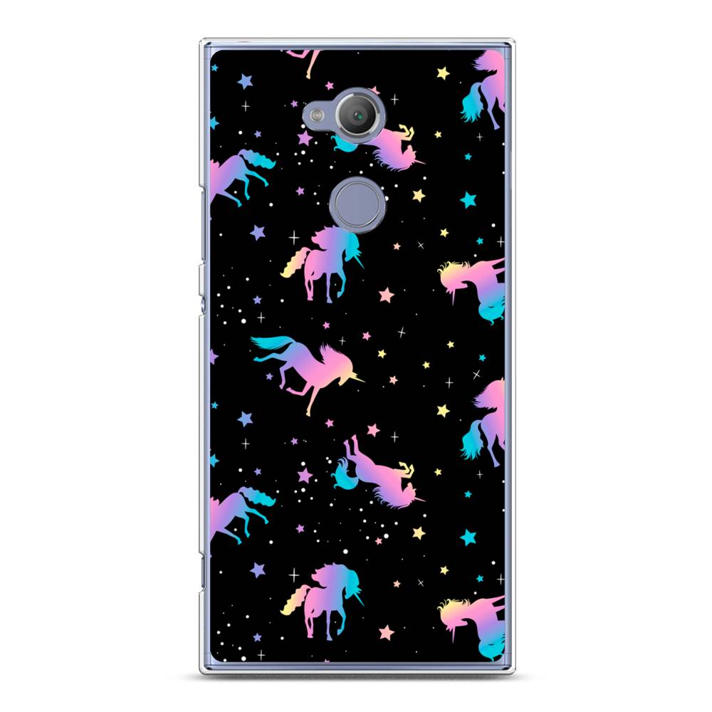 

Чехол на Sony Xperia XA2 Ultra "Единороги градиент", Черный;розовый;голубой, 53250-1