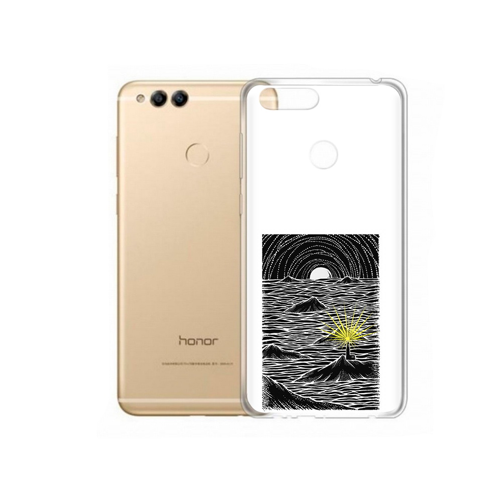 

Чехол MyPads Tocco для Huawei 7X маяк в черно белом море (PT94112.65.460), Прозрачный, Tocco