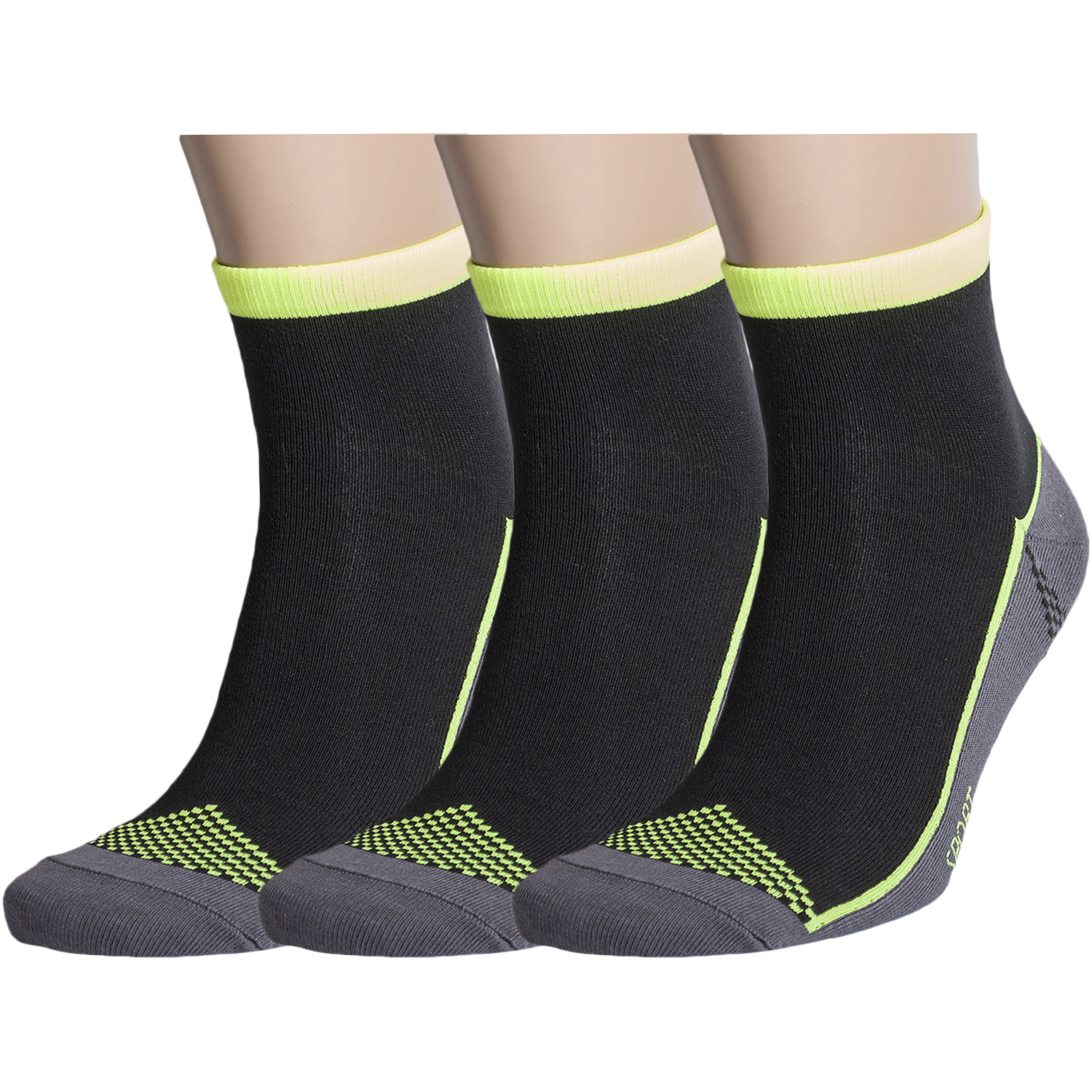 Комплект носков мужских Красная Ветка 3-С-175 черных; серых; зеленых 27