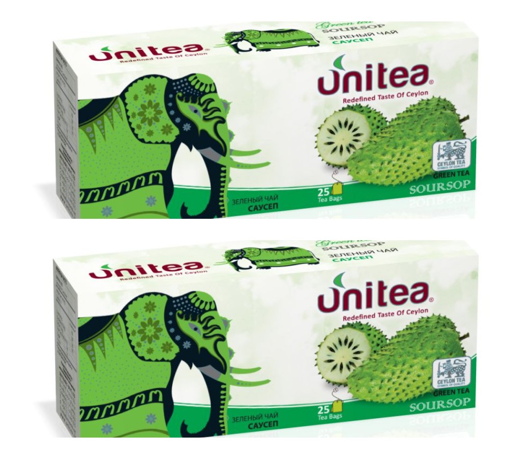 Чай зеленый UNITEA Soursop, 25 пакетиков х 2 шт