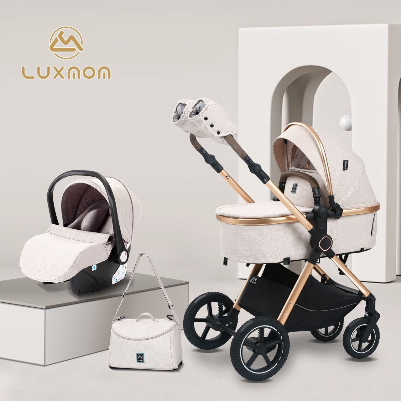 

Коляска-трансформер 3 в 1 Luxmom A6 бежевый, A6